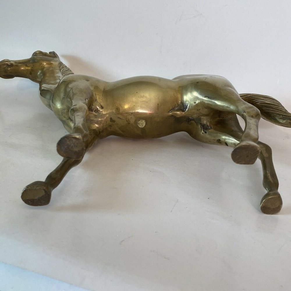 Vintage Large Brass Longneck(?) Horse 13.5 Inches - Picture 9 of 9